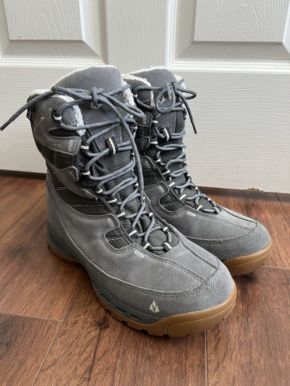 VASQUE Women's Gray Suede Pow Pow Ultra Dry 400g Insulated Winter Snow Boots 10M